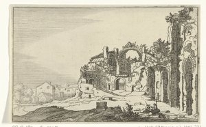 Diocletianus bad Romerska ruiner och kustlandskap (serie 1) (serietitel) av Willem van Nieulandt (II)