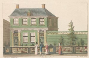 Byggnad på östra sidan 219 i Zaandam, 1824 En bild av ett hus i Nordholland i Zaandam / Representation d