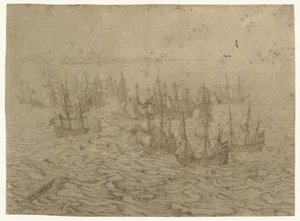 Sjöstrid utanför en kust av Willem van de Velde (I) (possibly)