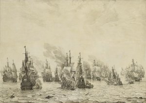 Slaget vid Livorno (Leghorn) Sjöslaget vid Livorno, 14 mars 1653: Avsnitt från det första engelska sjökriget (1652-54)