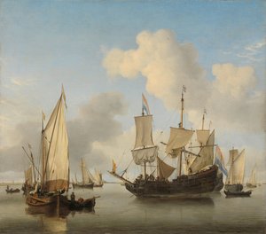Fartyg vid Anchor on the Coast av Willem van de Velde (II)