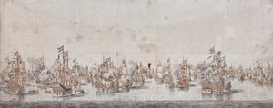 Slaget vid Fehmarn, ca 1650 (bläck och tvätt på papper)