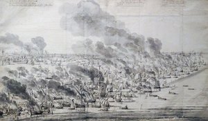Robert Holmes sätter den nederländska flottan i brand vid Terschelling