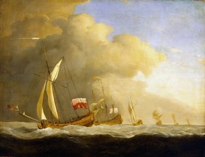 Grupp av brittiska kungliga yachter på havet