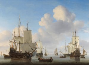 Holländska fartyg på lugna hav. Omkring 1665