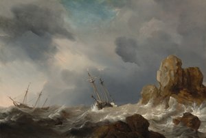 Skickar i storm av Willem van de Velde the Younger