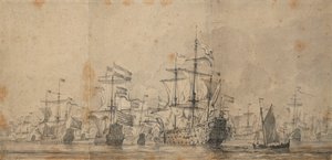 Kapitulationen av "Royal Prince", 3-13 juni 1666, ca 1666 (grafit, grå tvätt)