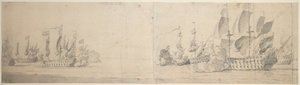 Beach och van Ghents åtgärder av Willem van de the Elder Velde