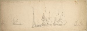 Holländska fartyg i en sjö, 28 maj-7 juni 1665 av Willem van de the Elder Velde
