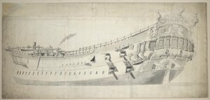 Porträtt av "Charles Galley", ca 1676 (grafit, grå tvätt) av Willem van de the Elder Velde