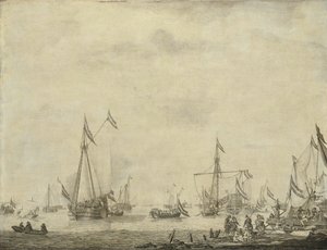 Kungaskeppet och statsskeppet seglar från Moerdijk med Karl II