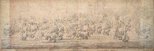 Slaget vid Lowestoft, 3-13 juni 1665, ca 1674 (grafit, tusch)