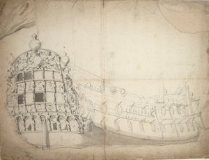 Porträt eines englischen Zweideckers von Willem van de Velde the Younger