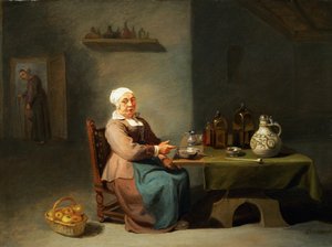 En kvinde i en køkkensvend