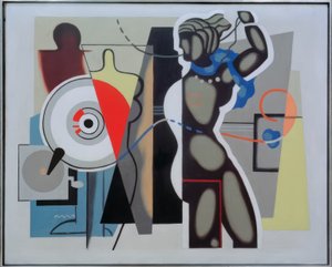 Kvinna med uppsträckt arm av Willi Baumeister