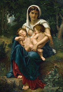 Välgörenhet (chromolitho) av William-Adolphe (after) Bouguereau