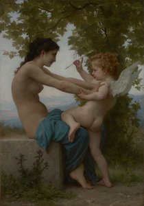 A Young Girl Defending Herself against Eros, ca 1880 (olja på duk) av William Adolphe Bouguereau