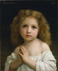 ""Porträtt av en liten flicka med händerna knäppta i bön"" Målning av William-Adolphe Bouguereau (1825-1905) 1878 National Museum of Western Art, Tokyo Japan av William Adolphe Bouguereau