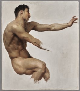 Studie av Satyr för Nymfer och Satyr, ca 1873 (olja på duk) av William Adolphe Bouguereau
