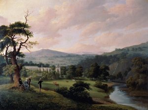 Bolton Abbey från floden Wharfe (akvarell på papper) av Joseph Mallord William Turner