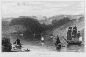Tregothnan, sätet för Earl of Falmouth (gravyr)
