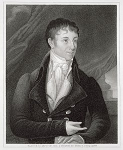 Porträtt av Charles Brockden Brown (1771-1810), graverat av John B. Forrest (1814-70) (gravyr) av William (after) Dunlap