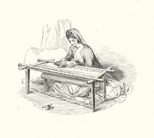Dambroderi (gravyr) av William (after) Harvey