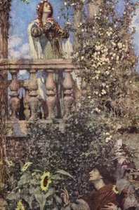 Shakespeares Romeo och Julia: Akt II, Scen II (färglitografi)