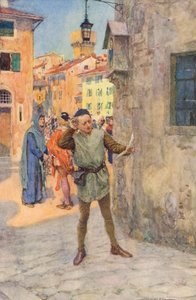 Shakespeares Romeo och Julia: Akt I, Scen II (färglitografi)