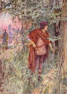 Shakespeares Romeo och Julia: Akt I, Scen I (färglitografi) av William (after) Hatherell
