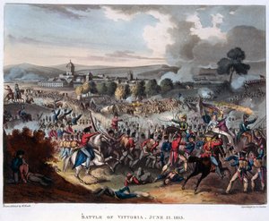 Arthur Wellesley (1769-1852) Lord Wellington Entering Salamanca, graverad av J.C. Stadler, publicerad 1818 (akvatint)