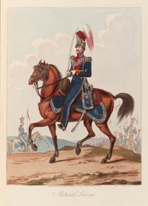 "Sixteenth Lancers" (akvatint, färgad)