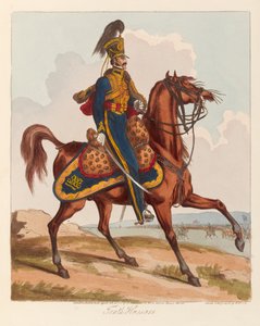Tionde husarer (akvatint, färgad)