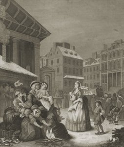 Morgon - Londons gator av William (after) Hogarth