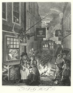 Natt (gravyr) av William (after) Hogarth