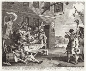 Invasionen - England - Plåt 2 av William (after) Hogarth