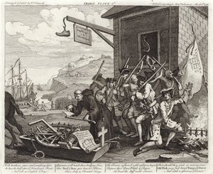 Invasionen - Frankrike - Plåt 1 av William (after) Hogarth