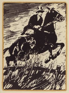 Illustration för Memoirs of a Fox-Hunting Man av Siegfried Sassoon (träsnitt) av William (after) Nicholson