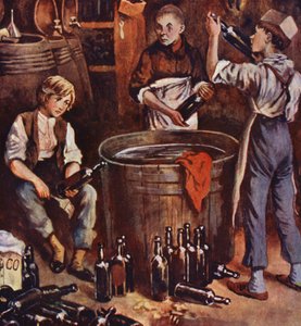 David Copperfields barndom (färglitografi) av William (after) Rainey
