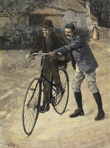 Att lära sig den gamle pappan”. Gravyr från W. Raineys aquerelle. 1893."