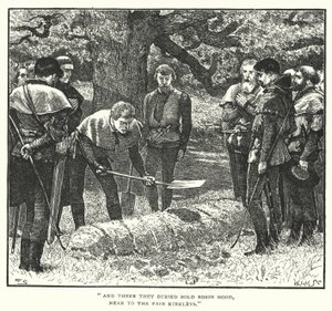 Robin Hoods död och begravning (gravyr)