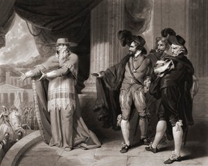 Francisco Jimenez de Cisneros svarar adelsmännen. (skriva ut) av William (after) Ward