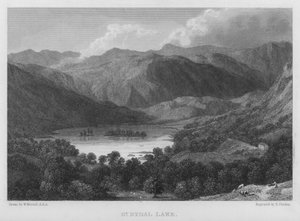 Great Rydal Lake (gravyr) av William (after) Westall