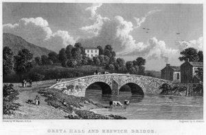Greta Hall och Keswick Bridge (gravyr)