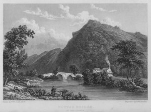Nottar Bridge, på Lynher (gravyr) av William (after) Westall