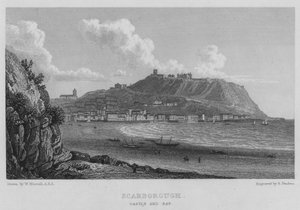 Scarborough, Castle and Bay (gravyr) av William (after) Westall