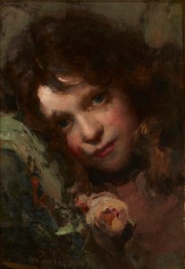 Study of a Head (olja på duk) av William A. Pratt