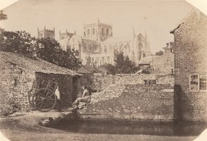 Ripons katedral från sydost, intill floden Skell,ca. 1855 (foto) av William A. Pumphrey