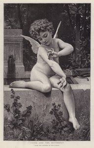 Amor och fjärilen (litho) av William-Adolphe (after) Bouguereau