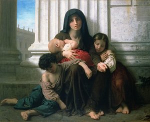 Välgörenhet eller den fattiga familjen", 1865 av William Adolphe Bouguereau